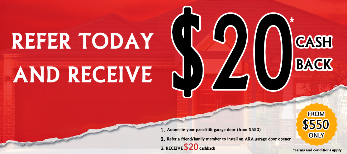 $20 cashback on panel/sectional garage door openers